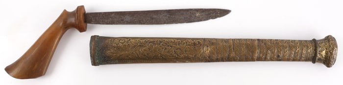 JAVANESE BADIK WITH WOOTZ DAMASCUS BLADE