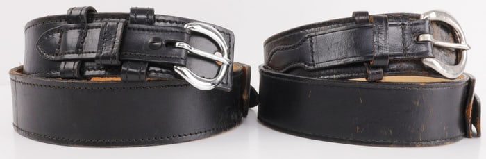 VINTAGE GENUINE LEATHER WESTERN GUN BELT LOT OF 2