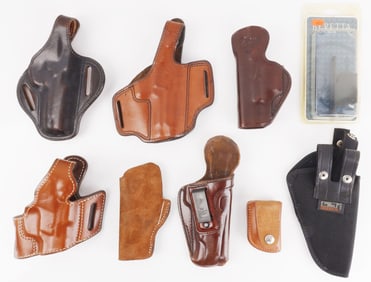 LOT OF 8 HOLSTER LOT DON HUME ALESSI AKER GALCO