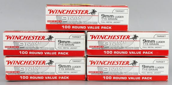 500 ROUNDS WINCHESTER 9MM 115 GR LUGER AMMUNITION