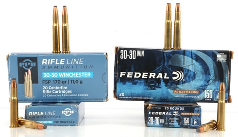 73 ROUNDS FEDERAL & RIFLE LINE 30-30 AMMUNITION