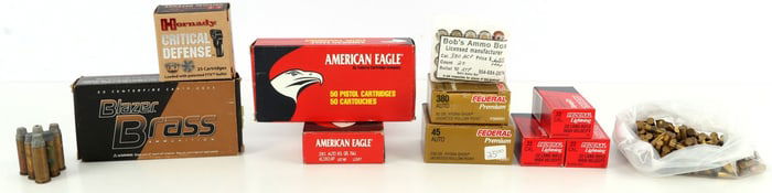 AMMO LOT 177 RDS 380 AUTO 350 RDS .22 25 ROUND 45