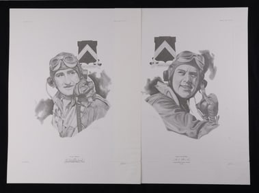 WWII US WOLFPACK GABRESKI & ZEMKE SIGNATURES