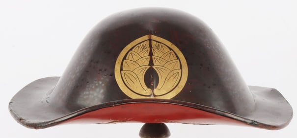 JAPANESE JINGASA WAR BONNET WITH DAKI MYOGA