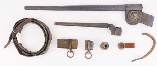 SWORD PARTS BAYONET RIFLE SLING SCABBARD LOT