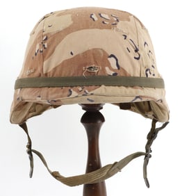 GULF WAR EARLY USGI PASGT HELMET WITH CAMO COVER