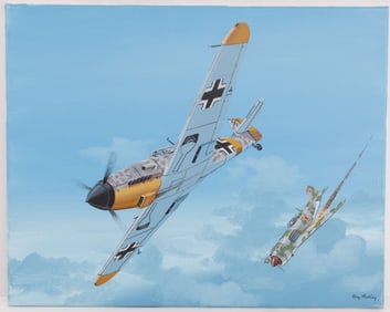 WWII GERMAN THIRD REICH ME-109 WADDEY PAINTING