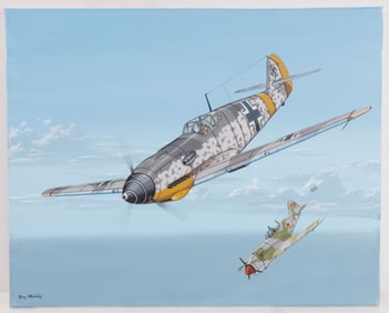 WWII GERMAN THIRD REICH ME-109 WADDEY PAINTING