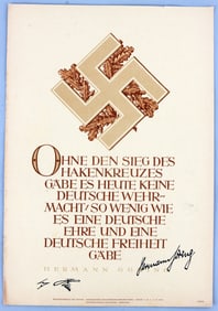 WWII THIRD REICH HITLER & GOERING AUTOGRAPH