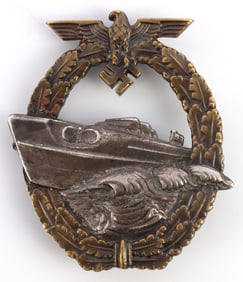 WWII GERMAN THIRD REICH E BOAT BADGE SCHWERIN