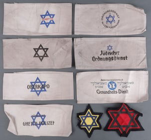 LOT OF 9 WWII GERMAN THIRD REICH GHETTO ARMBANDS