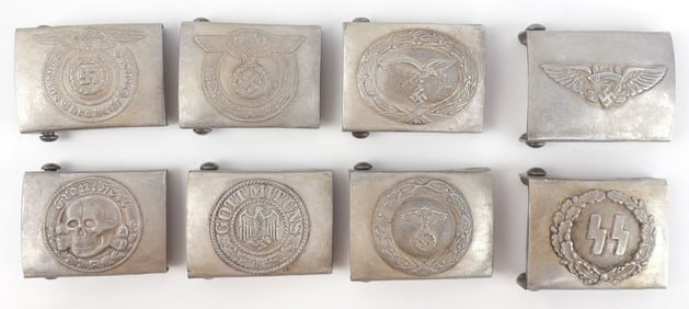 LOT OF 8 WWII GERMAN THIRD REICH BELT BUCKLES