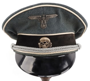 WWII GERMAN THIRD REICH SS VISOR CAP
