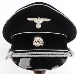 WWII GERMAN WAFFEN SS OFFICER VISOR EURO 57