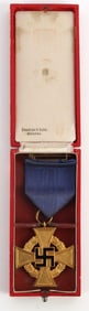 WWII GERMAN 40 YEAR SERVICE CROSS W RIBBON & CASE