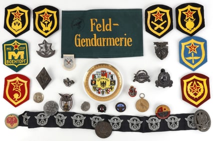 WWII GERMAN USSR US MIXED BADGE PIN PATCH LOT