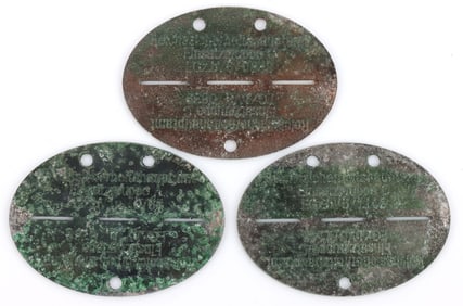 WWII GERMAN REICH DOG TAGS EINSATZGRUPPE LOT 3