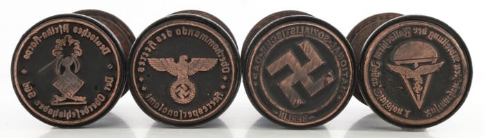 WWII GERMAN THIRD REICH HAND STAMPS LOT OF 4