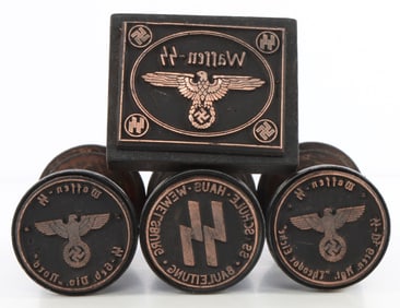 WWII GERMAN THIRD REICH HAND STAMPS LOT OF 4
