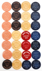 WWII GERMAN THIRD REICH 28 ASSORTED POKER CHIPS
