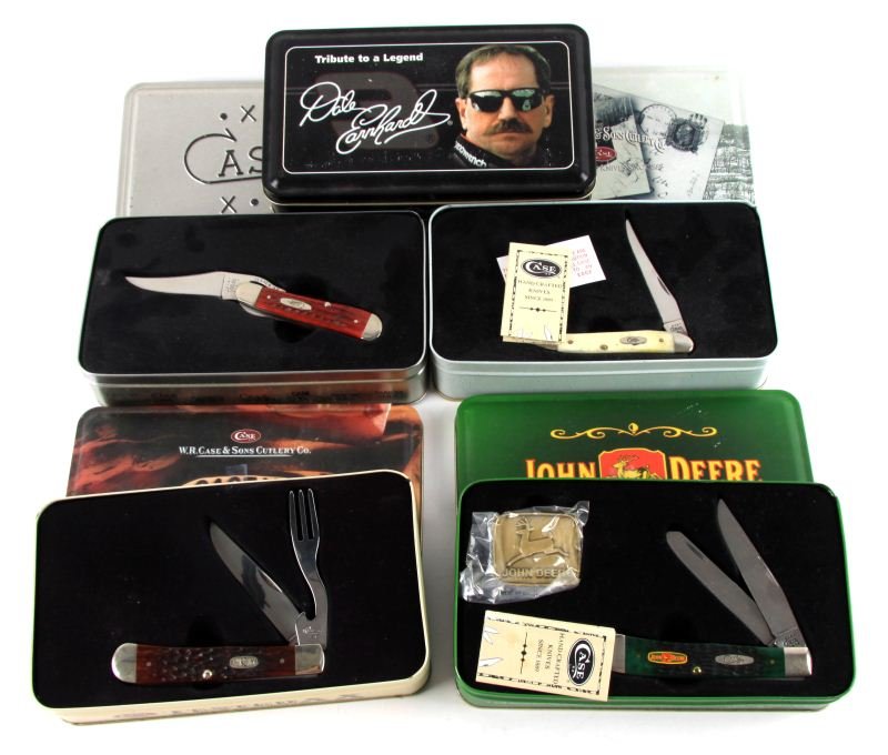CASE XX KNIFE COLLECTION 5 ALL MINT IN BOX: Collection includes 6254SS, 61953 L SS, 610094 SS, 6254 HBSS, an Dale Earnhardt 6254 SS, all in collectors boxes.
