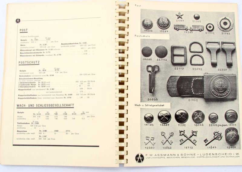 WWII GERMAN F. W. ASSMANN & SOHNE INSIGNIA CATALOG