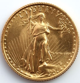 1986 GOLD 1/10 OZT OUNCE AMERICAN EAGLE BU COIN