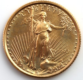1993 GOLD 1/10 OZT OUNCE AMERICAN EAGLE BU COIN