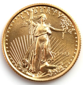1993 GOLD 1/10 OZT OUNCE AMERICAN EAGLE BU COIN