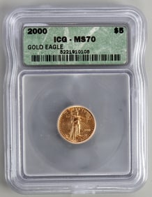 2000 GOLD 1/10 OZT AMERICAN EAGLE COIN ICG MS70