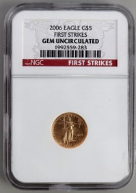 2006 GOLD 1/10 OZT NGC GEM UNC AMERICAN EAGLE COIN