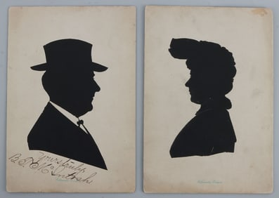PAIR OF 1903 DATED ST. LOUIS SILHOUETTE DRAWINGS