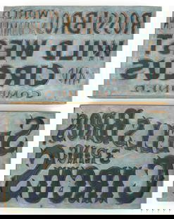 SELLS & ROSSI BROS CIRCUS & WILD WEST POSTER STAMP: "Rossi Bros. Circus and Wild West Show", and "Sells 3 Ring Circus" poster making stamps. Each measures 13 X 8 inches. Very good, original condition.