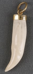 9K GOLD MOUNT BEAR TOOTH PENDANT