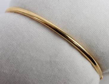 7 INCH 14K YELLOW GOLD BANGLE BRACELET