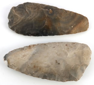 LOT 2 PRE COLUMBIAN MAYAN BI FACIAL LITHIC BLADES
