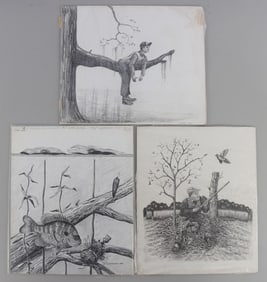 LOT 3 J. LIVINGSTON WILDLIFE ARTIST ORIG DRAWINGS