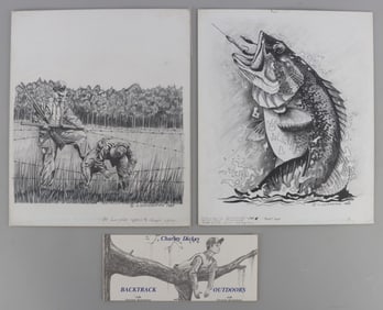 LOT 2 J. LIVINGSTON WILDLIFE ARTIST ORIG DRAWINGS
