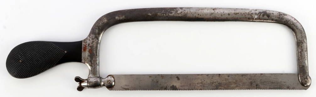 ANTIQUE CIVIL WAR SURGEONS BONE SAW: Stamped X. Klot Col-o upper. Very good, original condition. This lot has a reserve.