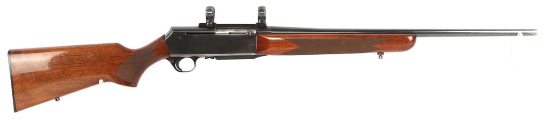 1984 BROWNING BAR HIGH-POWER .270 WIN RIFLE: Browning BAR High-Power semi-automatic rifle, cal .270 Winchester. Manufactured 1984. 21.5-inch barrel. Receiver has Browning scope rings and barrel is drilled and tapped for sights. Checkered wood