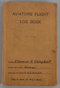 US NAVAL AVIATOR TEST PILOT LOG BOOK 1925-1929