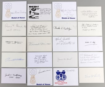 LOT OF 20 WWII MEDAL OF HONOR WINNER SIGNATURES