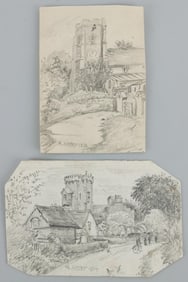 LOT OF 2 WWII GERMAN REICH HITLER SKETCHES