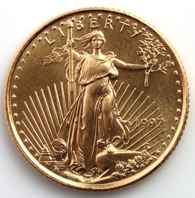 1997 GOLD 1/10 OZT OUNCE AMERICAN EAGLE BU COIN