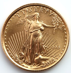 1998 GOLD 1/10 OZT OUNCE AMERICAN EAGLE BU COIN