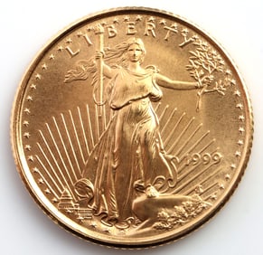 1999 GOLD 1/10 OZT OUNCE AMERICAN EAGLE BU COIN
