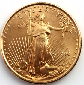 1999 GOLD 1/10 OZT OUNCE AMERICAN EAGLE BU COIN