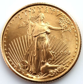 1999 GOLD 1/10 OZT OUNCE AMERICAN EAGLE BU COIN