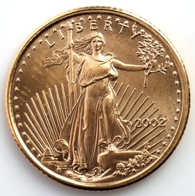 2002 GOLD 1/10 OZT OUNCE AMERICAN EAGLE BU COIN