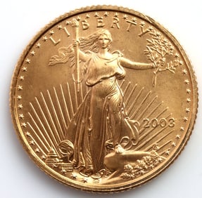 2003 GOLD 1/10 OZT OUNCE AMERICAN EAGLE BU COIN